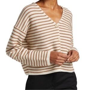 Theory 100% Cashmere Striped Cardigan